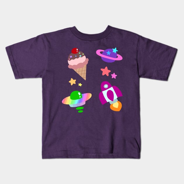 Pastel Space Icecream Kids T-Shirt by saradaboru